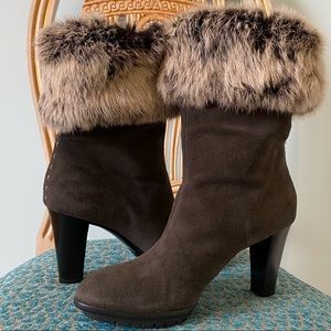 Aquatalia suede fur boots